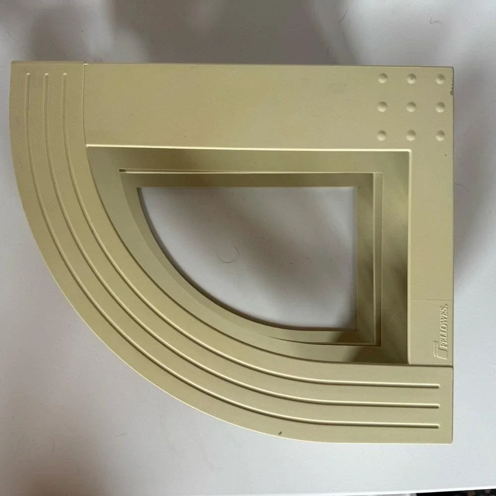 VTG 70s Fellowes Magazine Holders (2) Cream Plastic Curve Arc Office Classroom